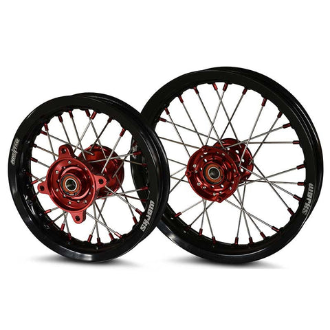 2021-2024 GasGas MC50 / MC-E5 Wheel Set Red/Black - Silver Spokes