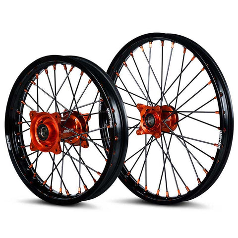 2012-2020 KTM SX85 Wheel Set Orange/Black - Black Spokes