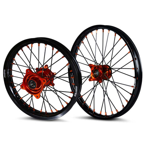 2021-2024 KTM SX85 Wheel Set Orange/Black - Black Spokes