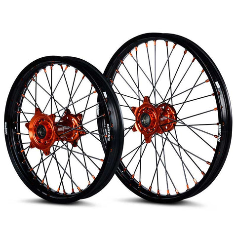 2003-2024 KTM SX125-450 Wheel Set Orange/Black - Black Spokes