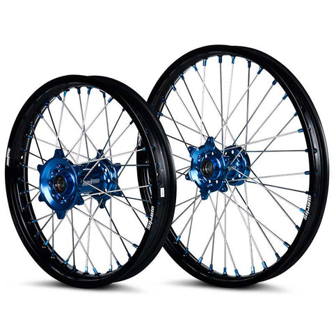 2003-2024 Yamaha YZ125 / YZ250 / YZ250F / YZ450F Wheel Set Blue/Black - Silver Spokes