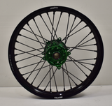 2006-2024 Kawasaki KX250F / KX450F Wheel Set Green/Black/Black - Black Spokes