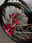 2019-2023 Honda CRF250RX / 2017-2022 CRF450RX Wheel Set Red/Black - Silver Spokes